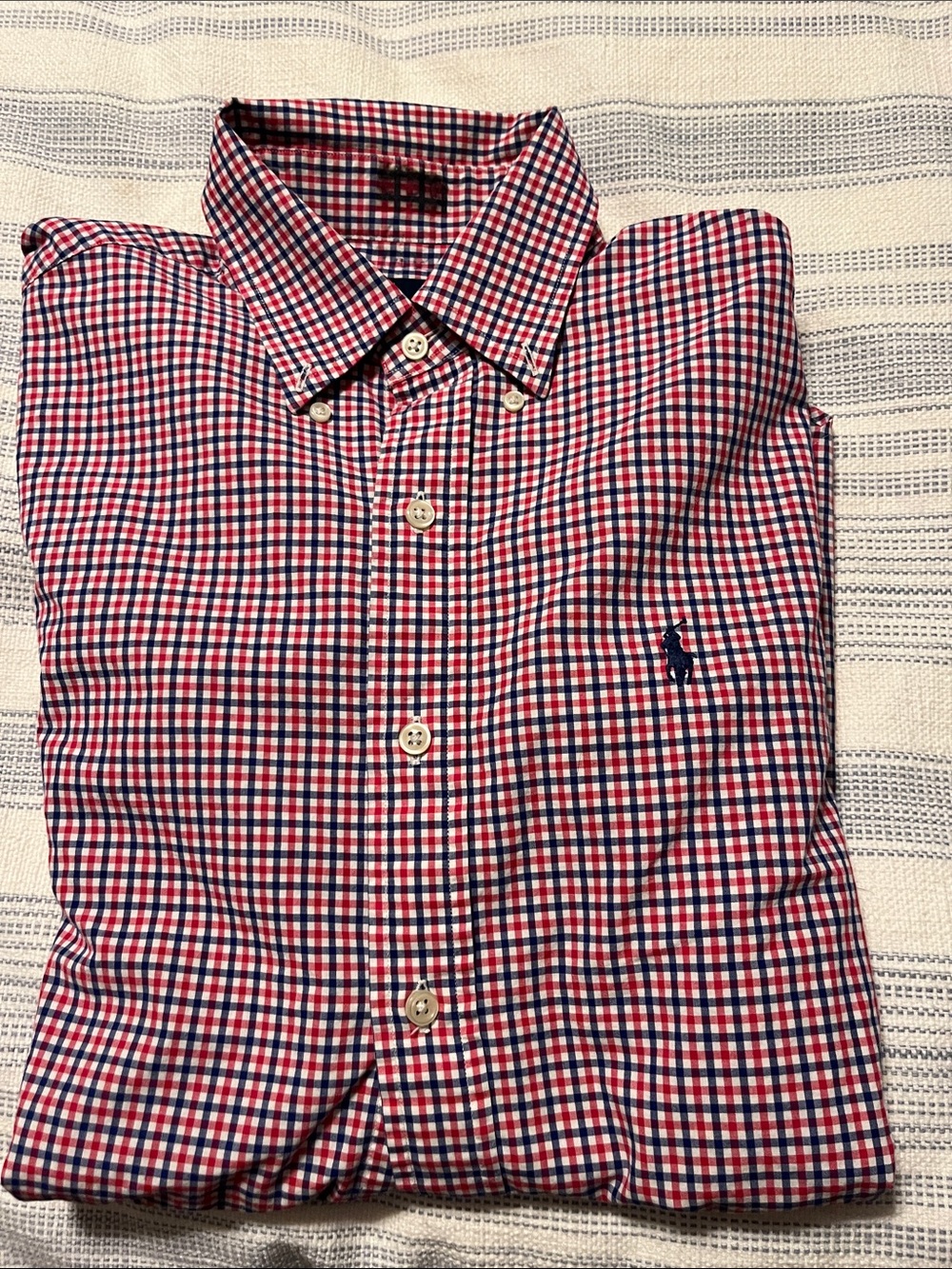 Polo by Ralph Lauren Red, White & Blue Gingham Button-Down Shirt Slim For